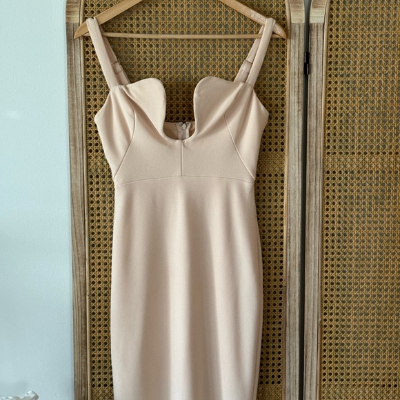 U-NECKLINE MAXI DRESS BEIGE - Picture 9 of 16